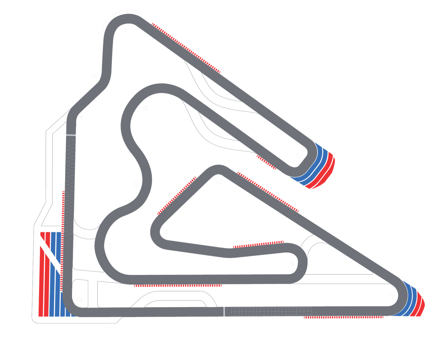 Official K1 Circuit Winchester full Pro Track map with 12 numbered corners